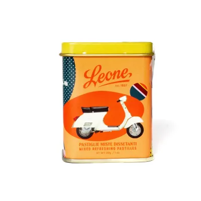 Leone witte Vespa blikje