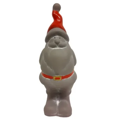 Beeldje kerstman van beton met rode muts en riem | SALE