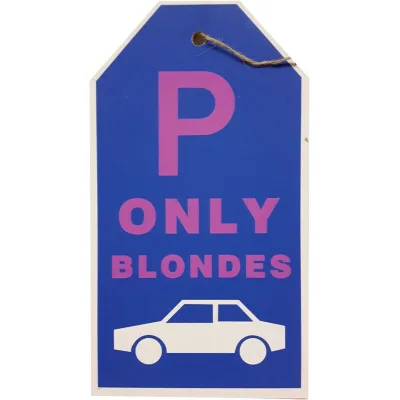 Tekstbord parkeren met auto parkeerplaats only blondes -sale