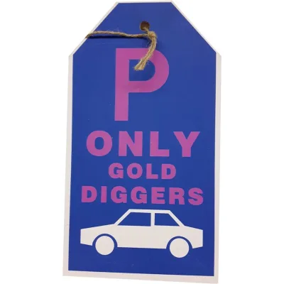Tekstbord parkeren met auto parkeerplaats only gold diggers -sale