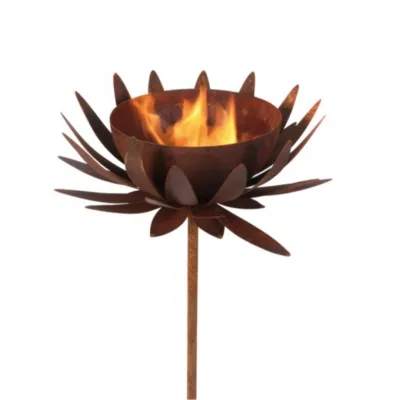 Bloemenschaal met binnenschaal voorzien van korte buis, roest design