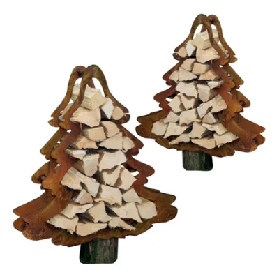 Kerstboom houtopslag, roest design