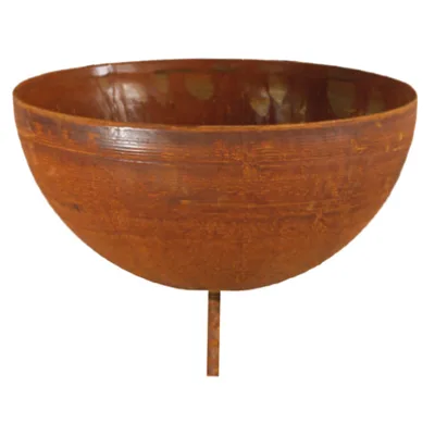 Schaal halfrond voorzien van korte buis, roest design