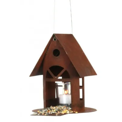 Vogelhuisje met loopbrug, roest design