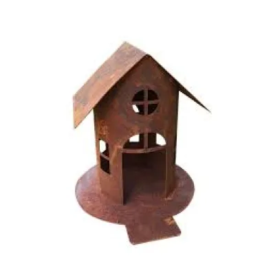 Vogelhuisje met loopbrug, roest design