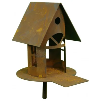 Vogelhuisje tuinsteker, roest design