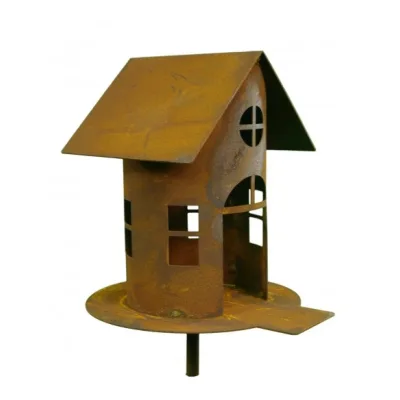 Vogelhuisje tuinsteker, roest design