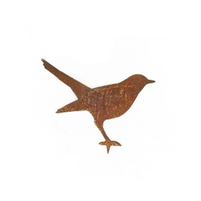 Vogel merel staand, ministeker, roest design