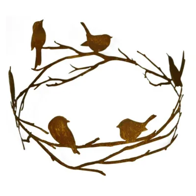 Vogels zittend op takken ring, roest design