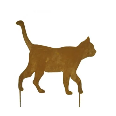 Wandelende kat, tuinsteker, roest design