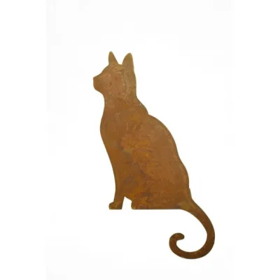 Kat zittend, aanzicht zijwaarts, roest design