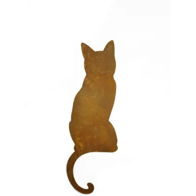 Kat zittend, aanzicht van achteren, roest design