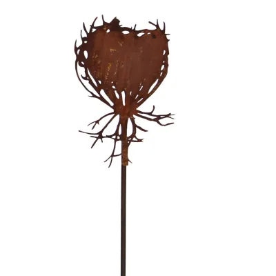 Wilde bloem knop, tuinsteker, vlak, roest design