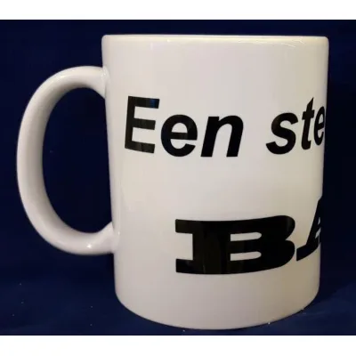Witte koffiemok Een steengoede bak