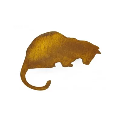 Decoratieve kat naar beneden kijkend, roest design