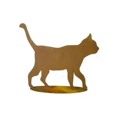 Wandelende kat op plaat, roest design