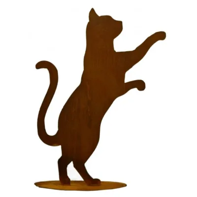 Nieuwsgierige kat op plaat, roest design
