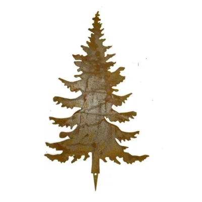 Kerstboom nr 3 - 23 cm hoog, ministeker, roest design