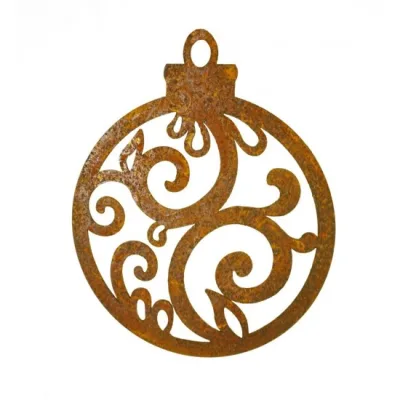 Kerstbal met barok ornamenten, roest design