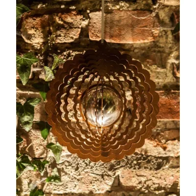 Windspinner bloem inclusief uitneembare rvs look kogel, motief 3, roest design