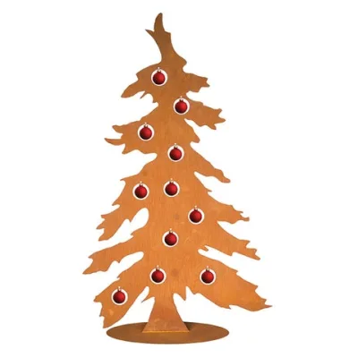 Deko kerstboom met uitsparingen voor kerstballen, roest design