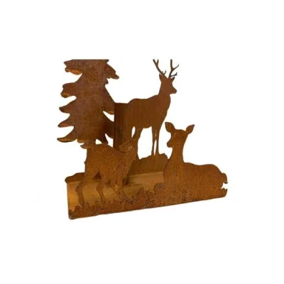 Decoratieve kaarsenhouder met wild familie, roest design