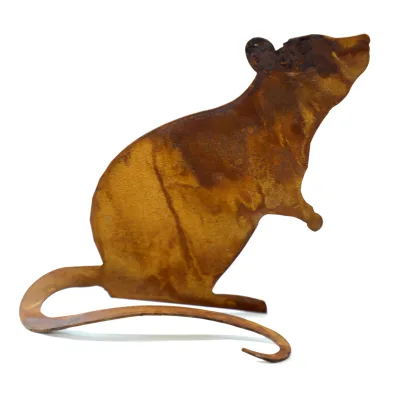 Kleine rat met gebogen staart, roest design