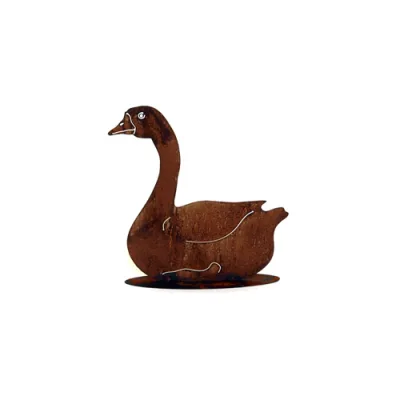 Gans zittend op plaat, roest design