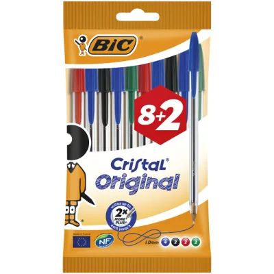 BIC Balpennen Cristal Assortiment 8+2