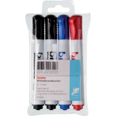 Bruna Whiteboard Markers Assortiment 4-Pack
