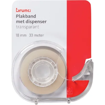 Plakband Bruna met dispenser 18mmx33m