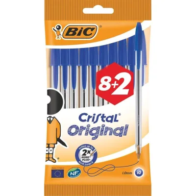 BIC Balpennen Cristal Blauw 8+2