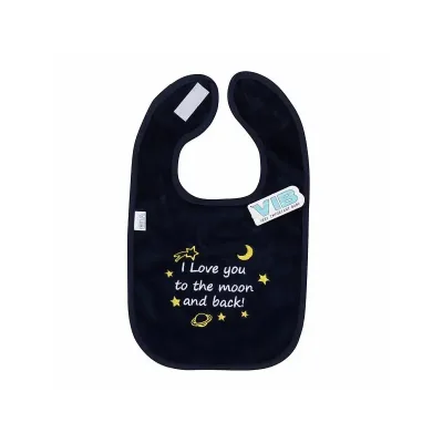 Slabbetje VIB I love you to the moon and back navy