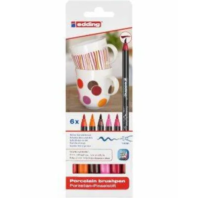 Edding Porselein-Penseelstiften Rood 6-Pack
