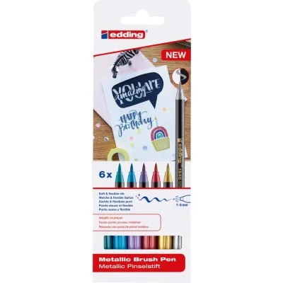 Edding Brushpens Metallic 6-Pack