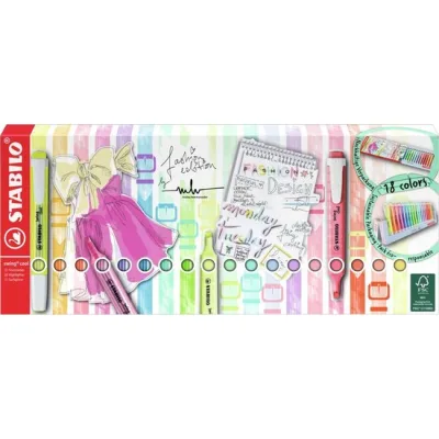 Stabilo Swing Cool Neon + Pastel 18-Pack