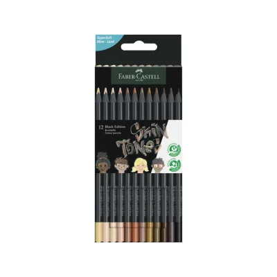 Kleurpotloden Faber-Castell Black Edition Huidskleuren 12st.
