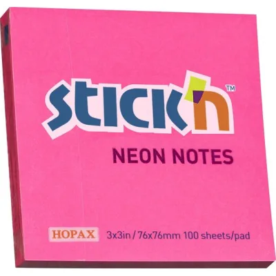 Stick'n Sticky Notes 76x76mm 100 Memoblaadjes Neon Magenta
