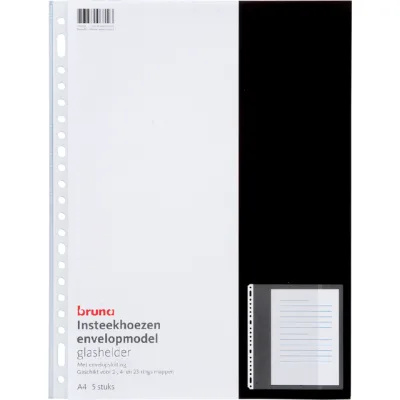 Plastic Insteekhoezen - envelopmodel - Glashelder - 5 stuks