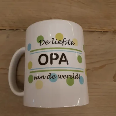 Witte Mok voor Opa – “De Liefste Opa van de Wereld”