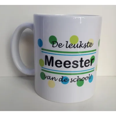 Mok met opdruk De leukste MEESTER van de school
