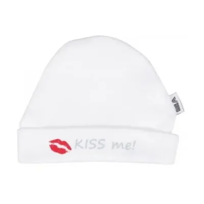 Mutsje wit Kiss me van Very Important Baby (VIB)