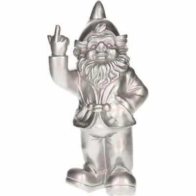 Stoobz fuck you kabouter met middelvinger 20 cm zilver