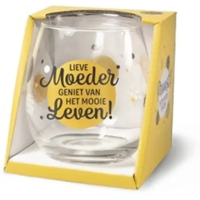 Wijn- waterglas Lieve moeder geniet van het mooie leven