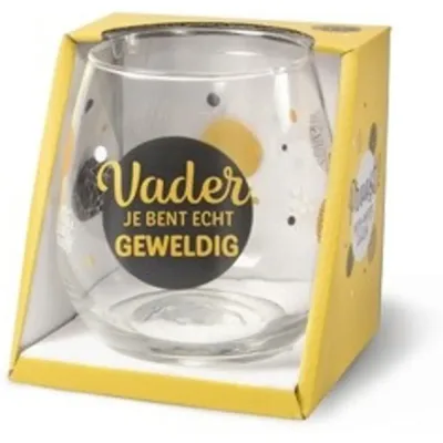 Water- wijnglas met tekst Vader je bent echt geweldig