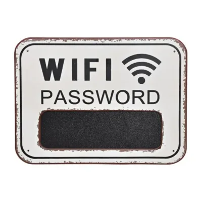 Tekstbord en schrijfbord om het WIFI-wachtwoord op te schrijven