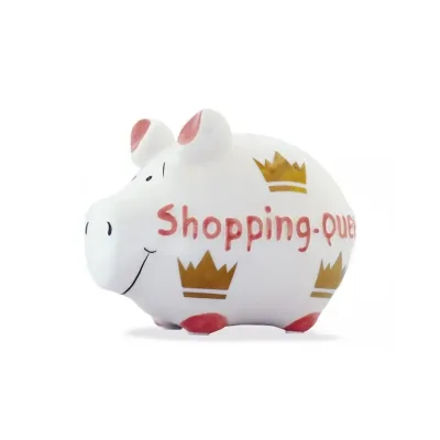 Spaarpot spaarvarken shopping queen wit