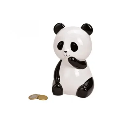 Spaarpot panda beer in zwart wit van keramiek