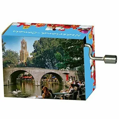 Speeldoosje Nederland Amsterdamse grachten muziek tulpen uit Amsterdam