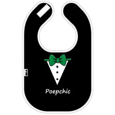Slabbetje Poepchic zwart met vlinderstrik Very Important Baby